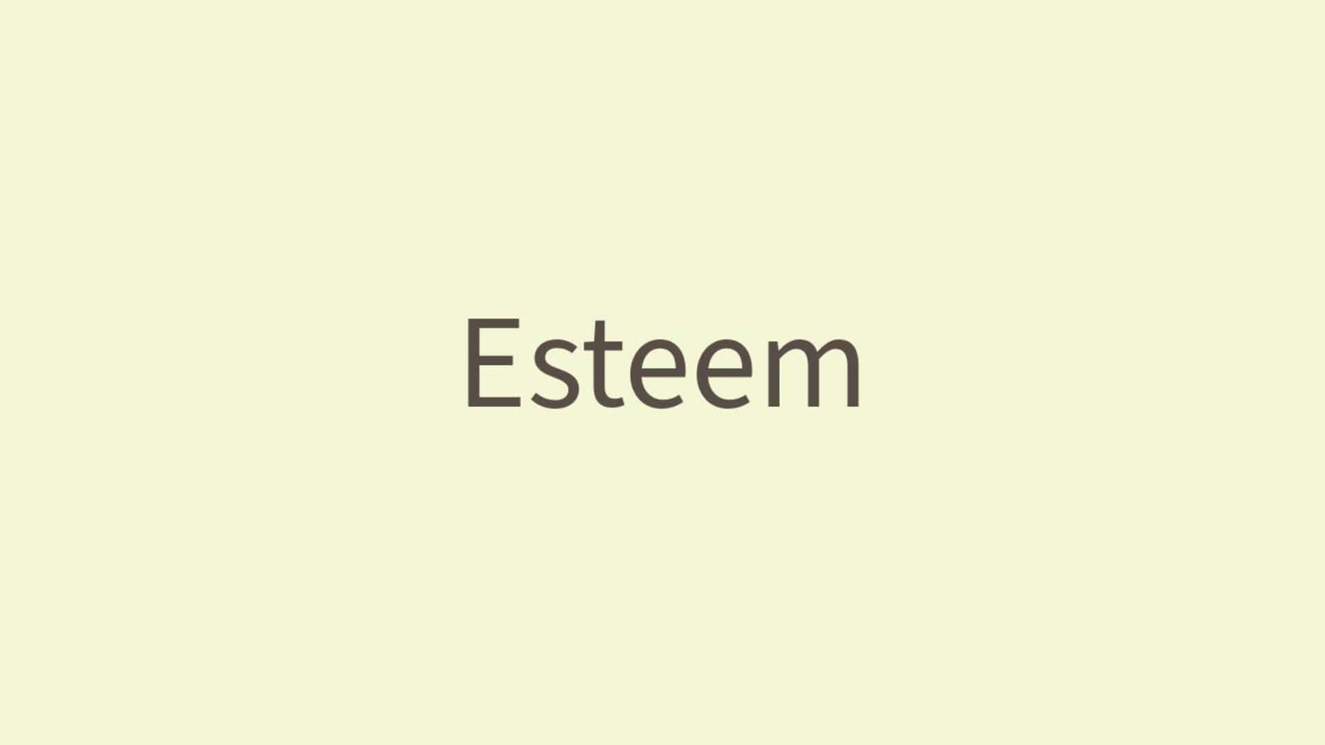 Word of the Day: Esteem Word of the Day: Esteem