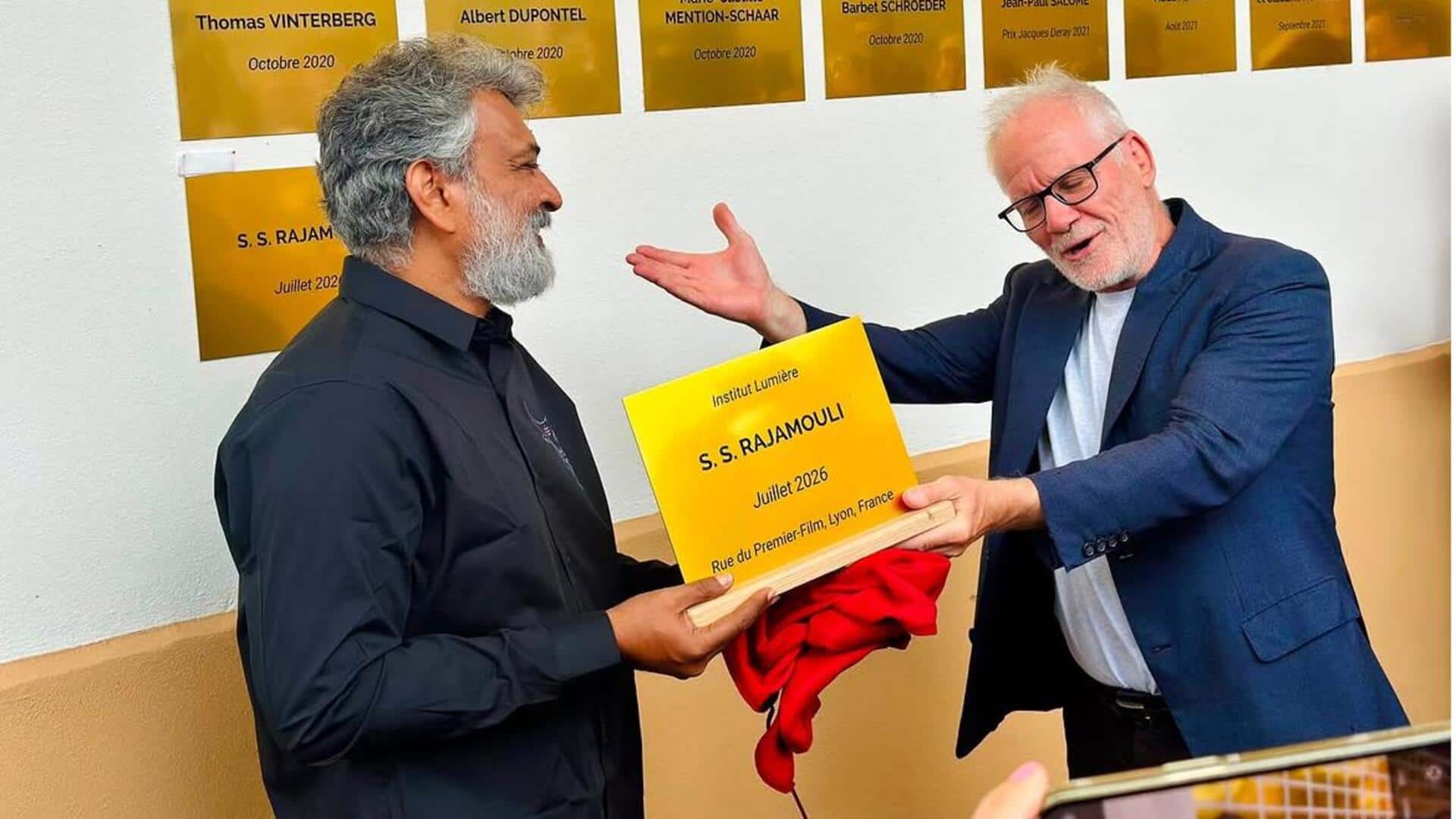 SS Rajamouli honored with a plaque at France's Institut Lumiere