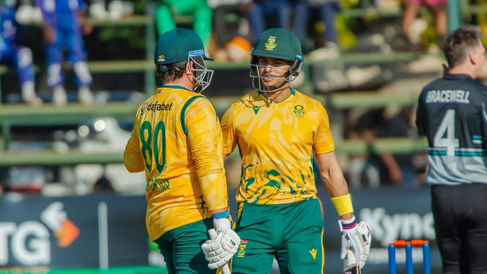 South Africa's Lhuan-dre Pretorius slams his maiden T20I fifty: Stats
