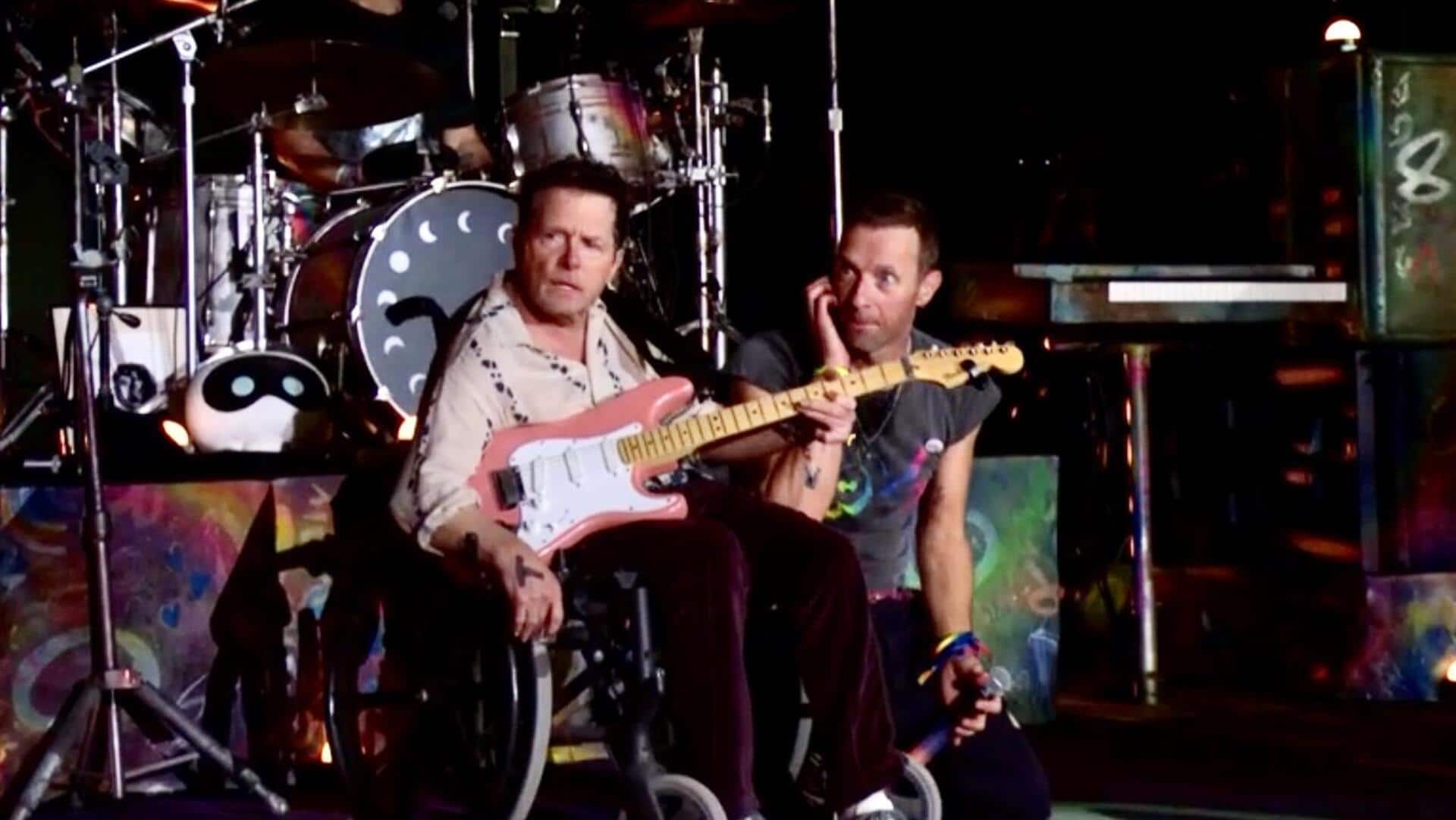 Wheelchair-bound Michael Fox jams with Coldplay, bringing fans to tears