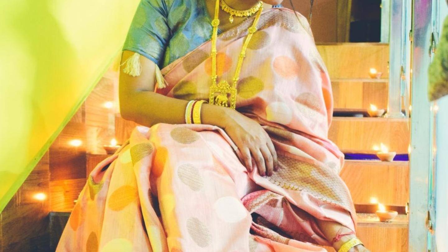 'Ashtami': A gorgeous embellished saree or a designer suit 'Ashtami': A gorgeous embellished saree or a designer suit