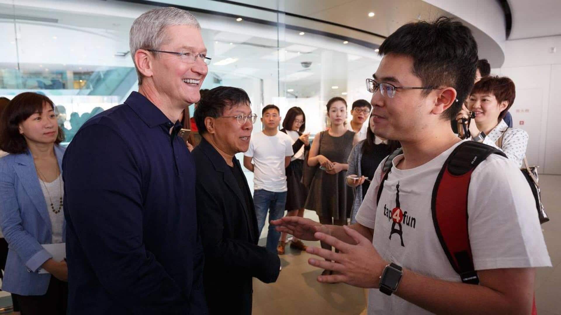Cook makes third China trip as Apple pushes for growth