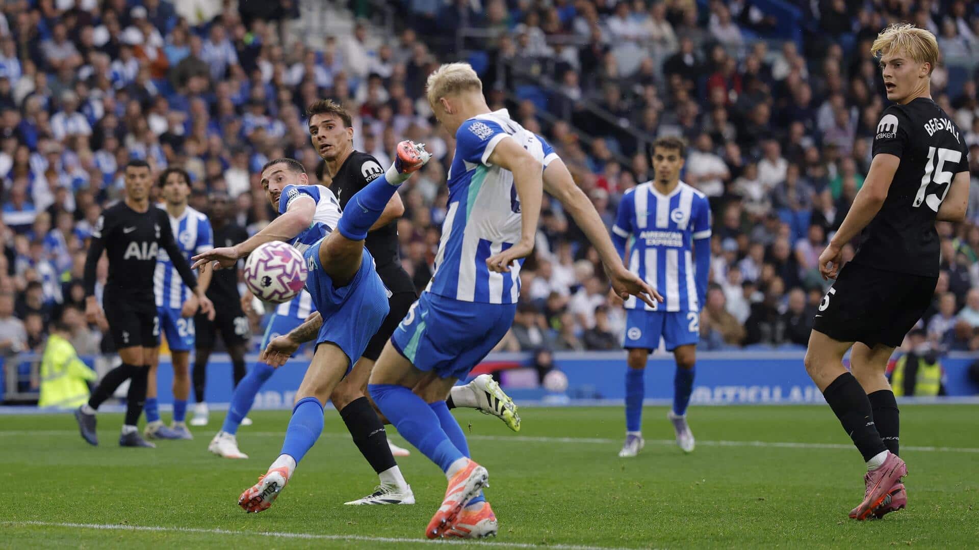 Tottenham Hotspur hold Brighton 2-2 in Premier League