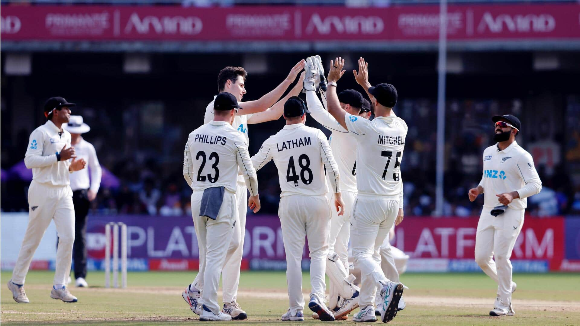 1st Test: New Zealand need 107 runs to beat India 