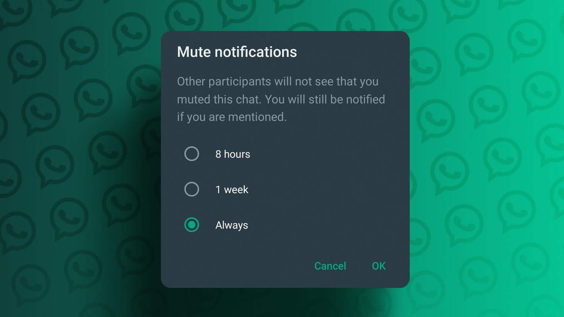 How to mute or unmute WhatsApp chat notifications