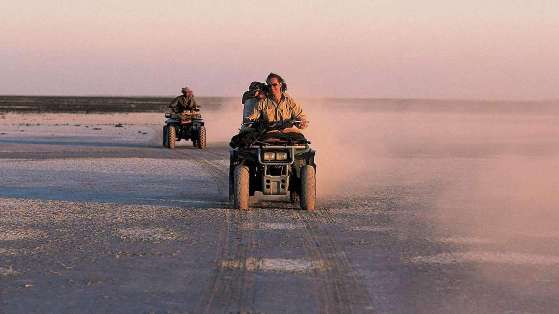 Exploring Botswana's salt pans by quad bike