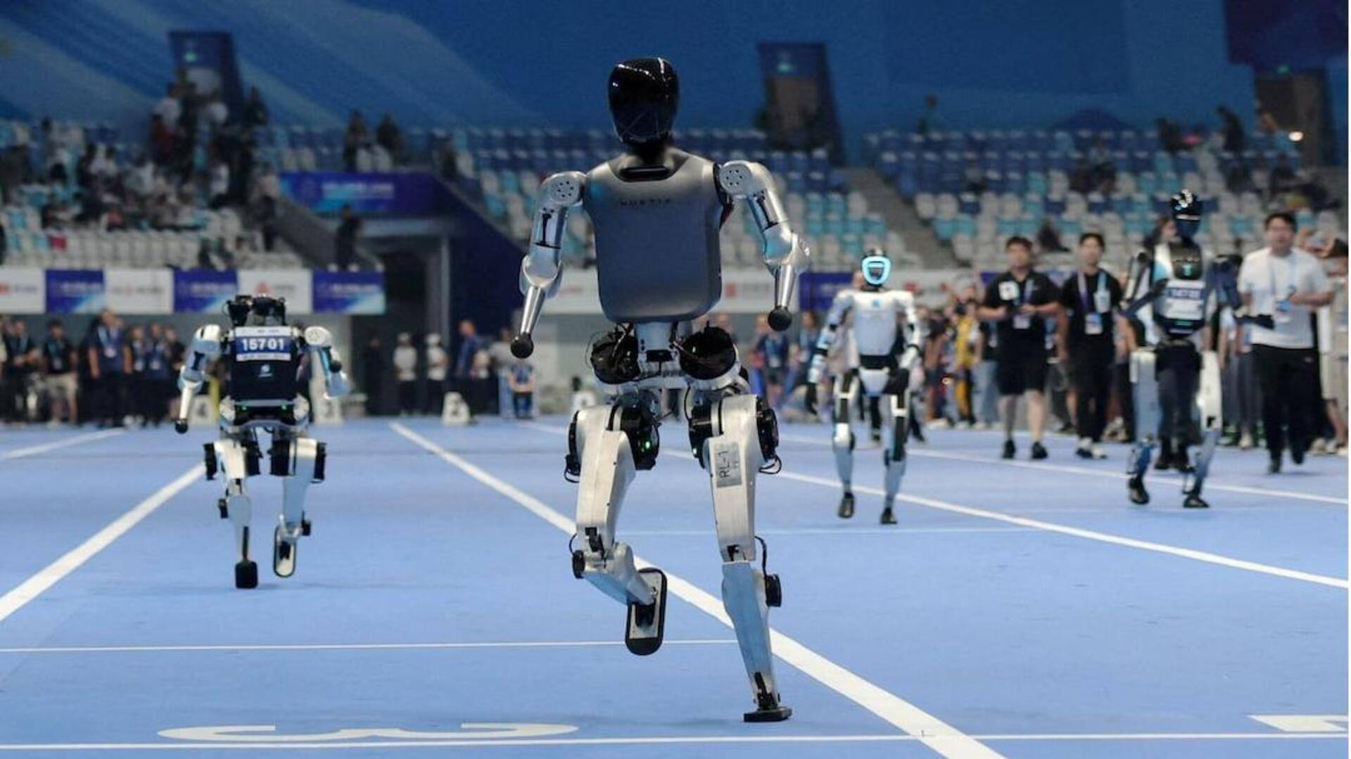 Humanoids compete in football, athletics at China's first 'robot Olympics'