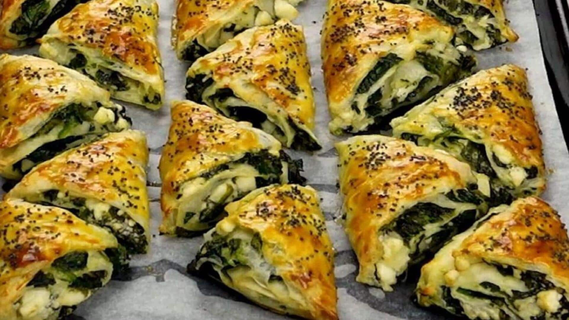 Check out this Greek spanakopita triangles recipe