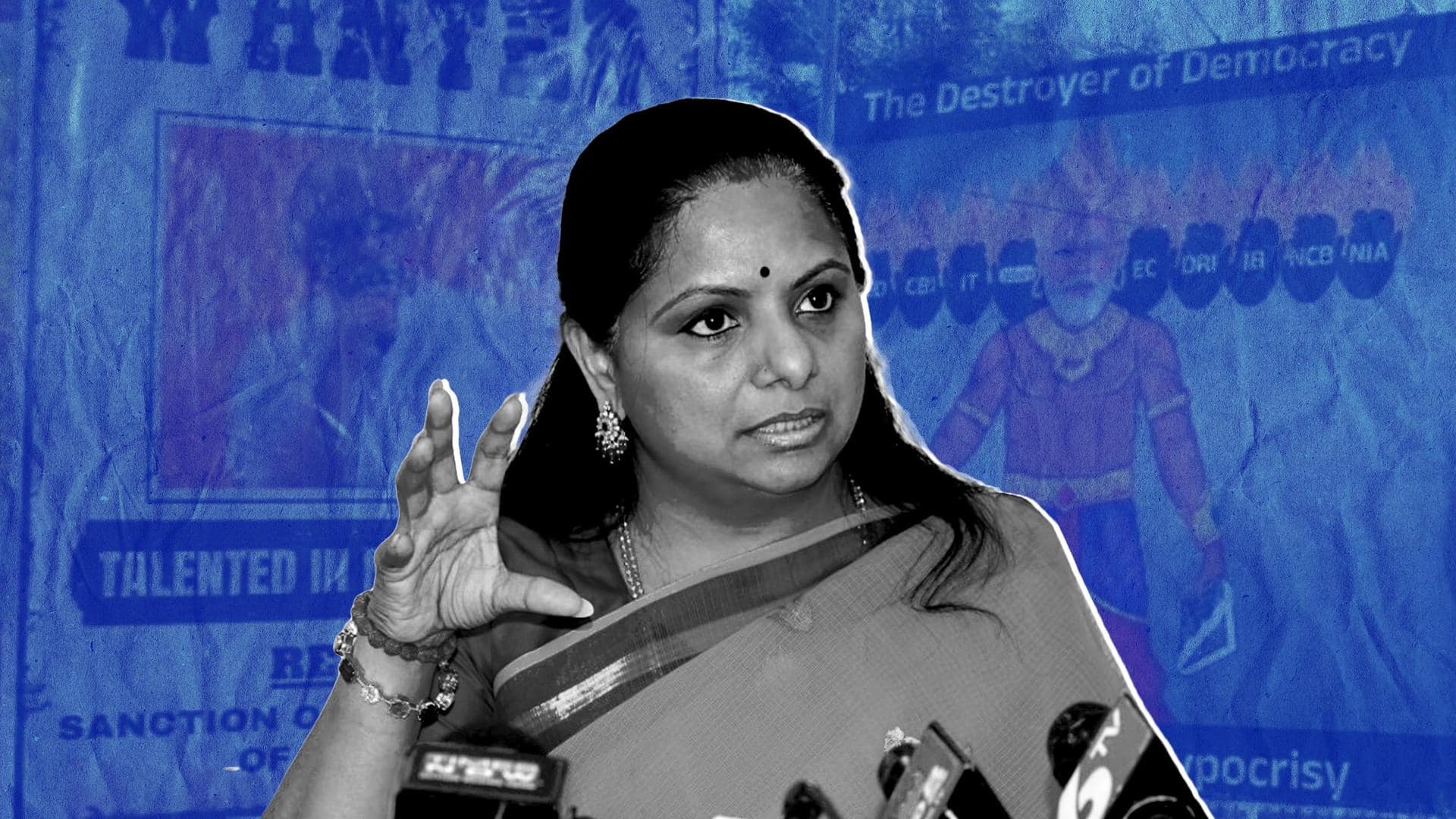 BJP-BRS poster war as Kavitha skips questioning by ED