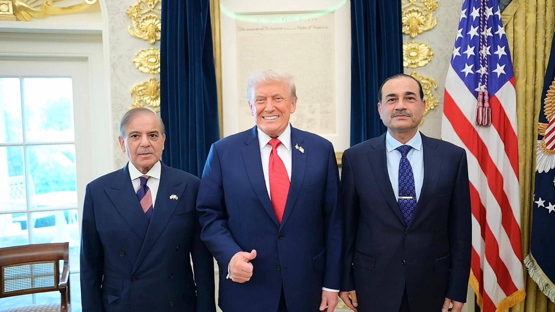 Trump holds closed-door meeting with Pakistan PM Sharif, Army chief 