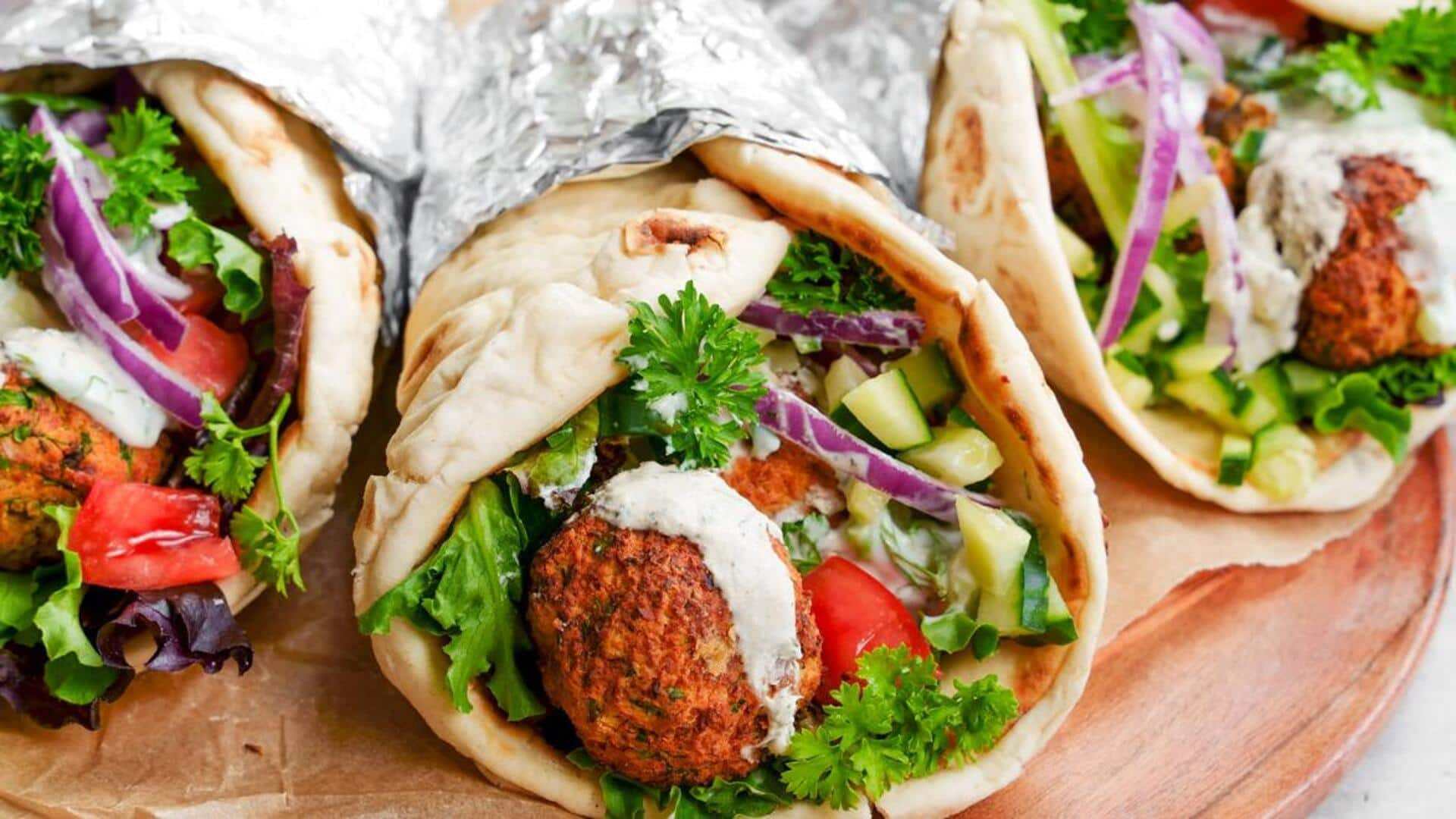 Make this Mediterranean falafel gyros wrap at home