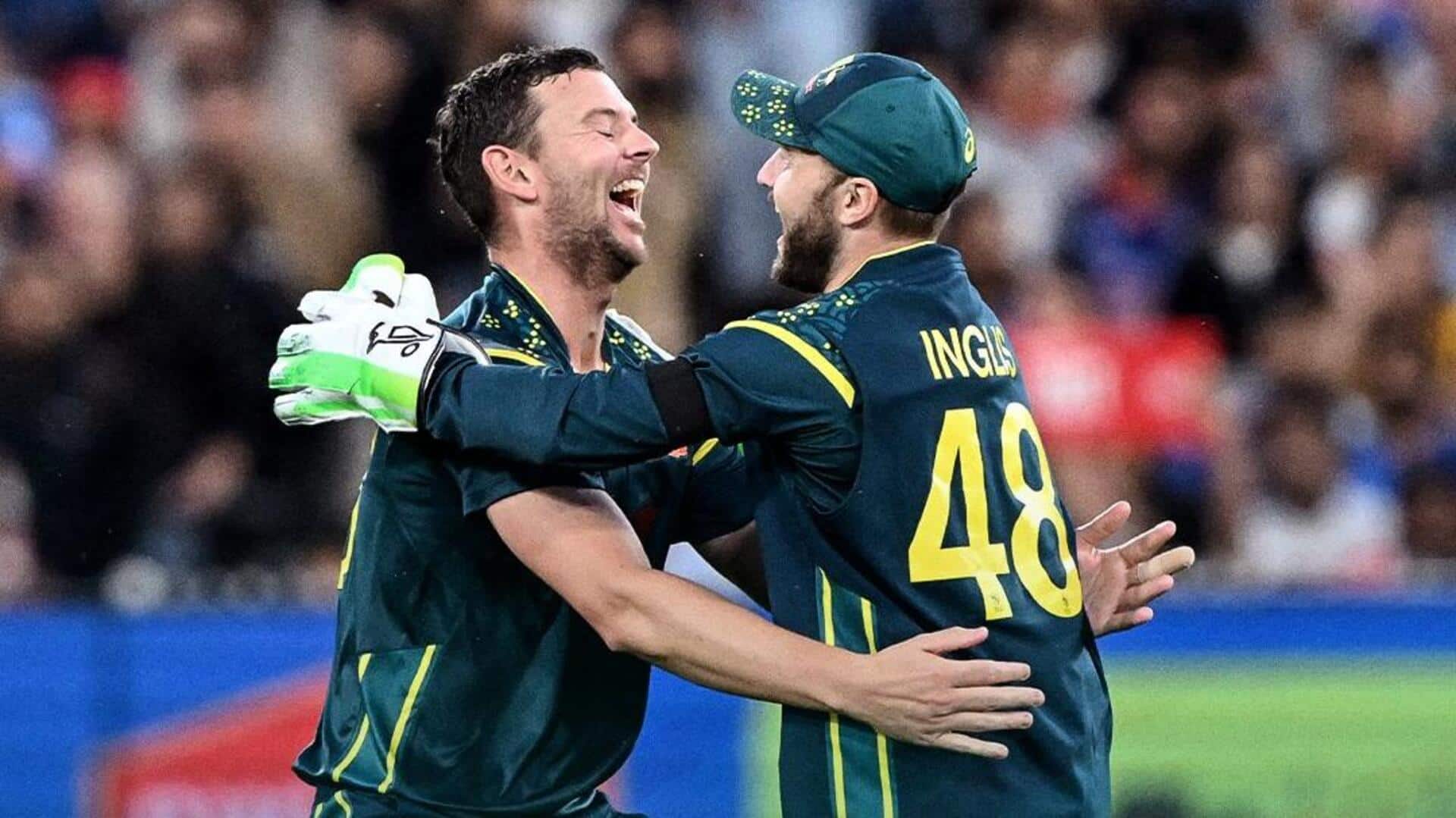MCG T20I: Josh Hazlewood equals Starc's tally with stunning spell  MCG T20I: Josh Hazlewood equals Starc's tally with stunning spell