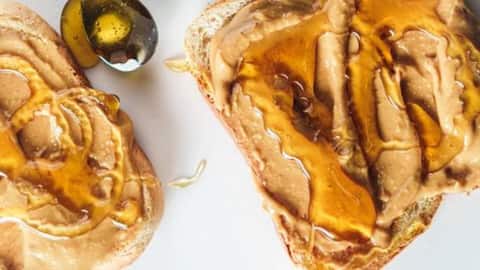 Our new breakfast favorite: Almond honey sandwich 