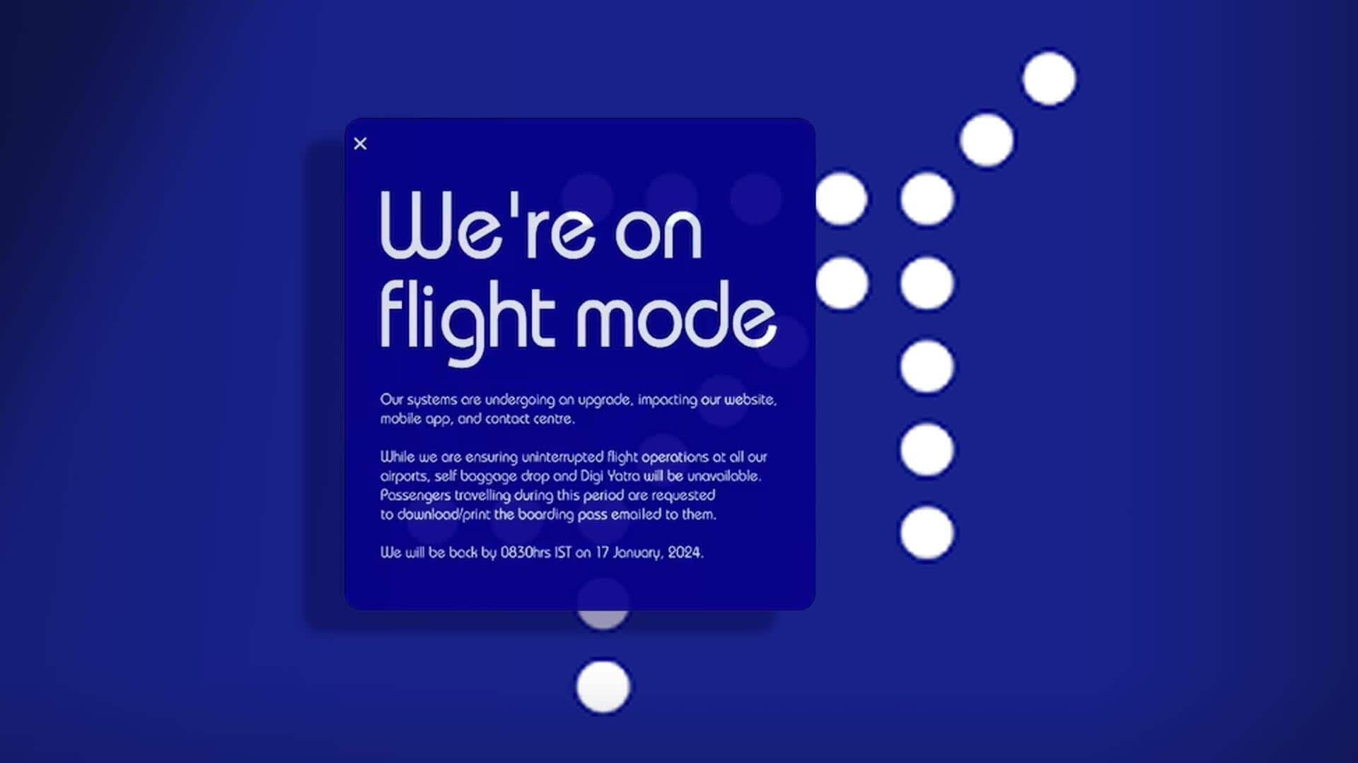 IndiGo website down, DigiYatra services and self-baggage drop unavailable too