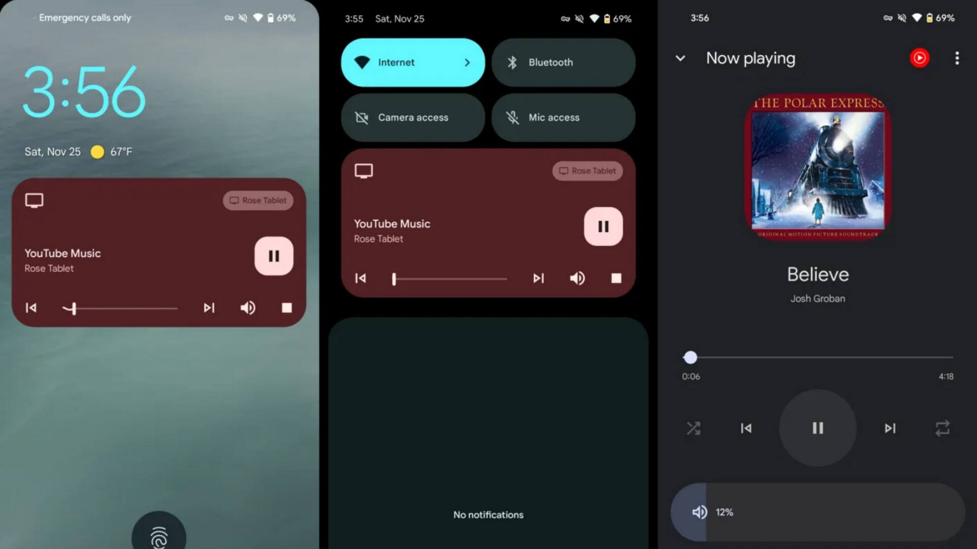 Google Cast control notifications integrated into Android media player