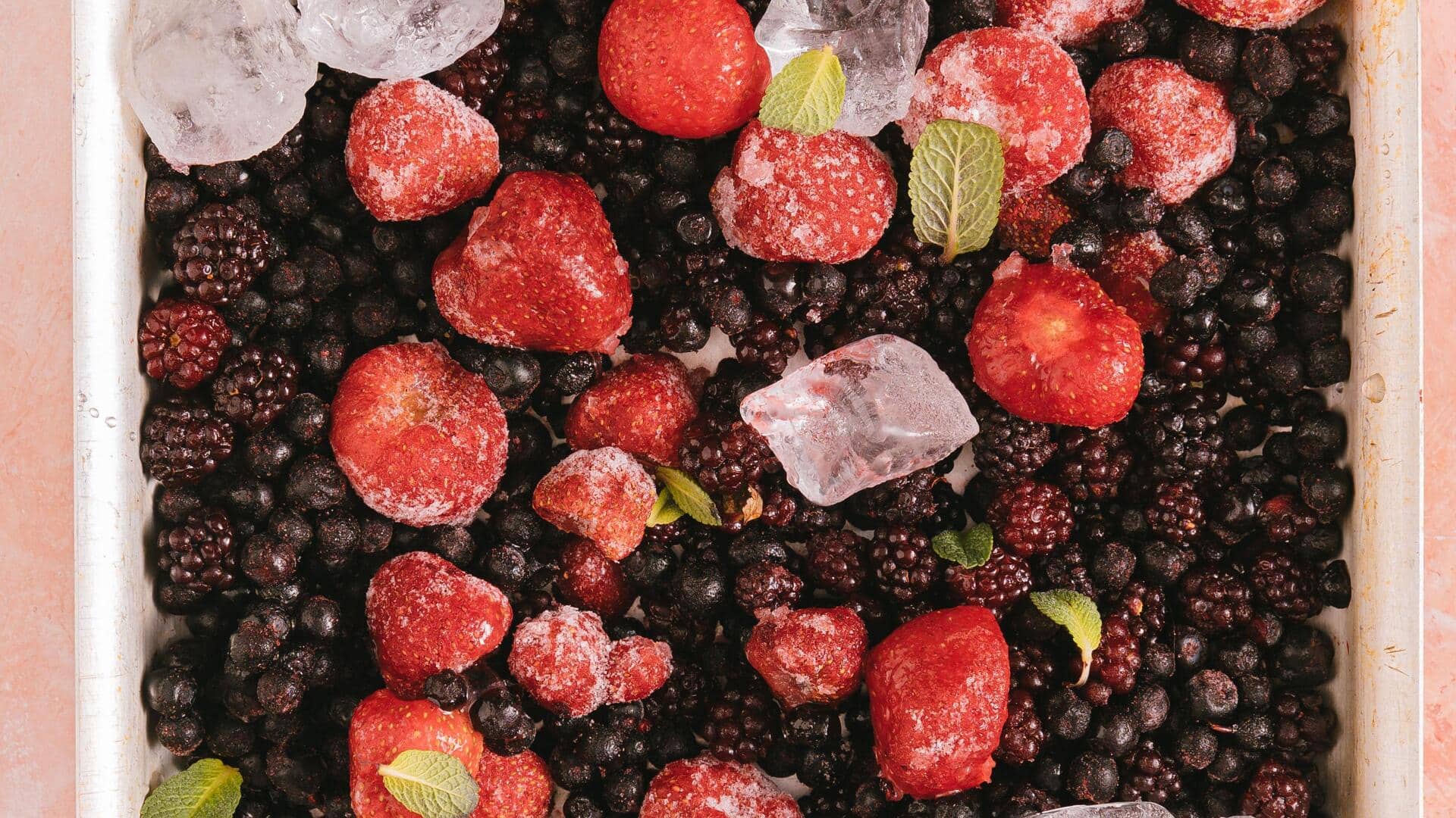 Make your drinks better with blueberry basil ice cubes