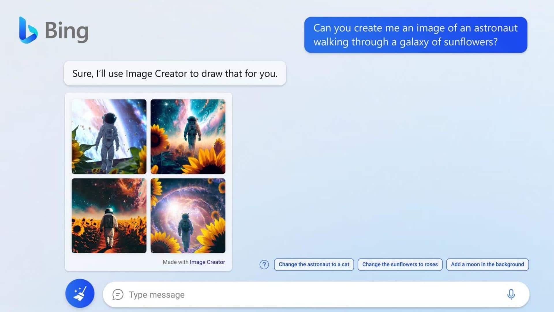 Here's how you can generate pictures using Bing Image Creator