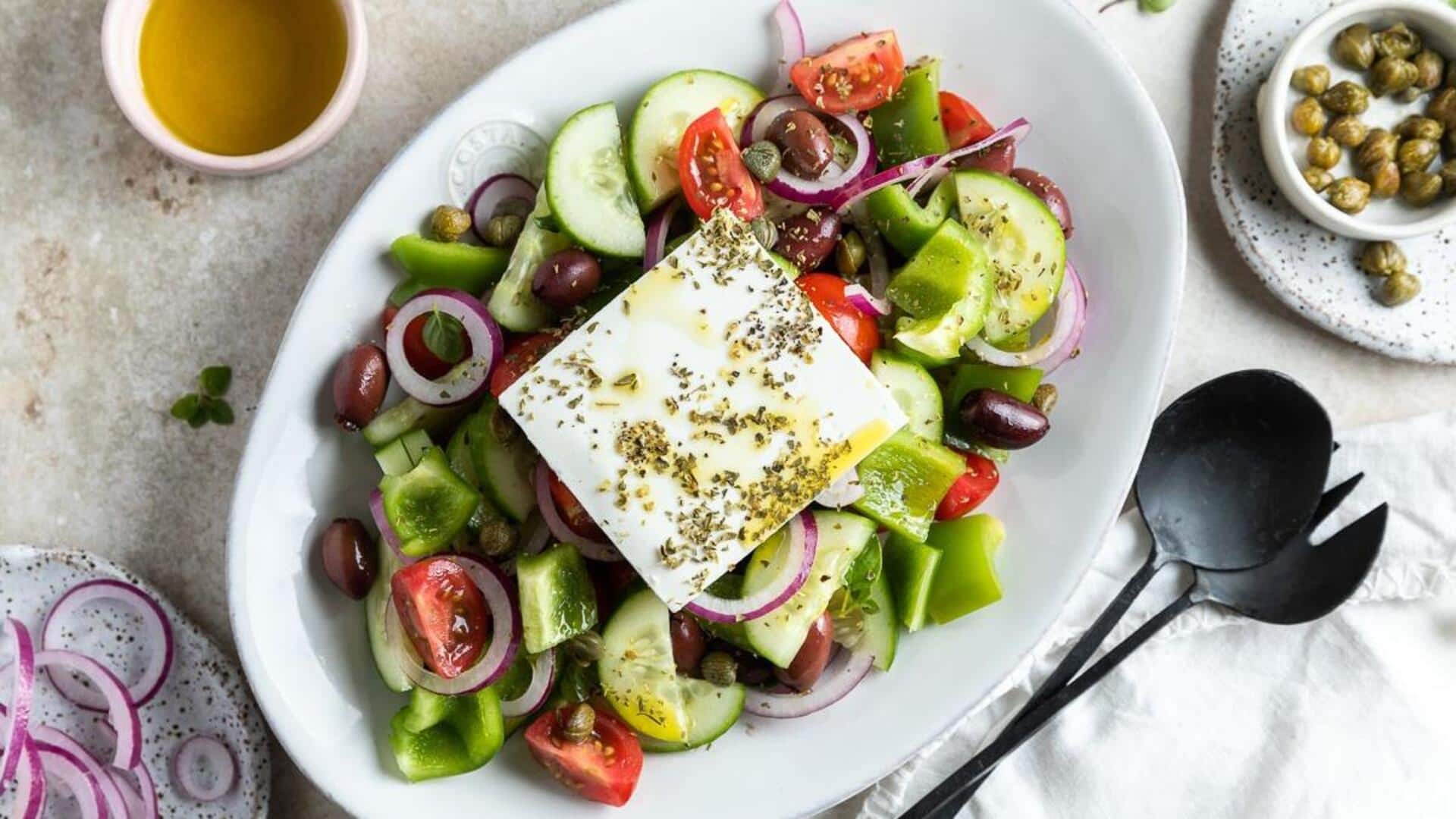 Try this Greek horiatiki salad recipe for a flavorsome day
