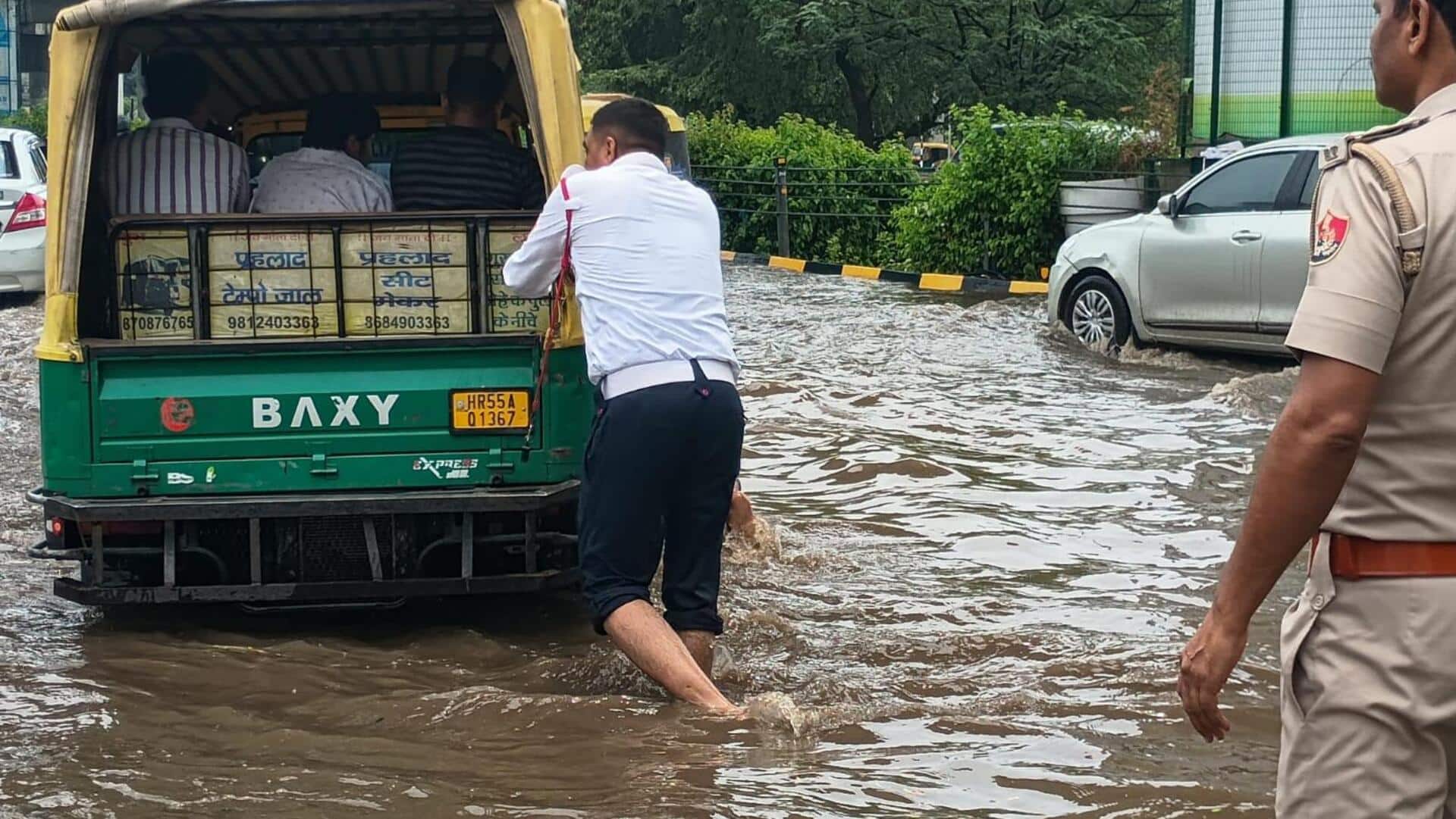 Gurugram waterlogged after heavy rainfall; WFH advisory issued for offices Gurugram waterlogged after heavy rainfall; WFH advisory issued for offices