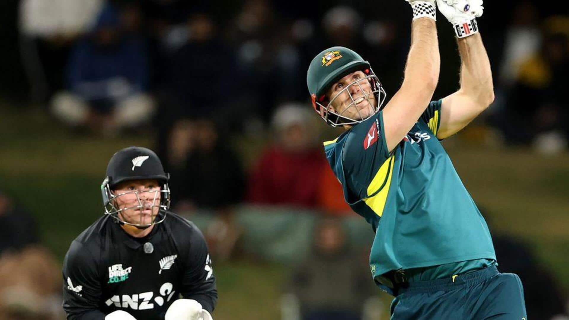 Mitchell Marsh smokes his third T20I fifty versus NZ: Stats 