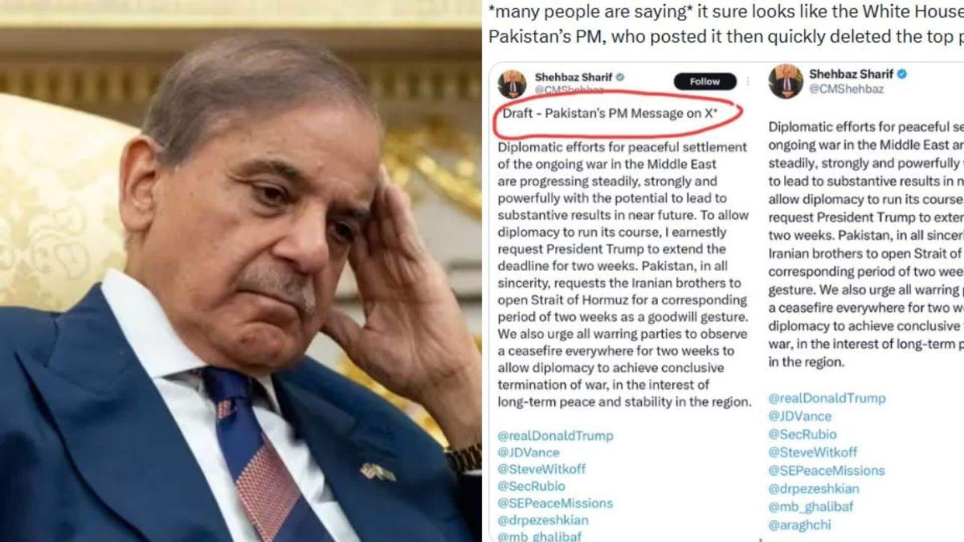 Pakistan PM accused of copy-pasting US's message on Iran war     