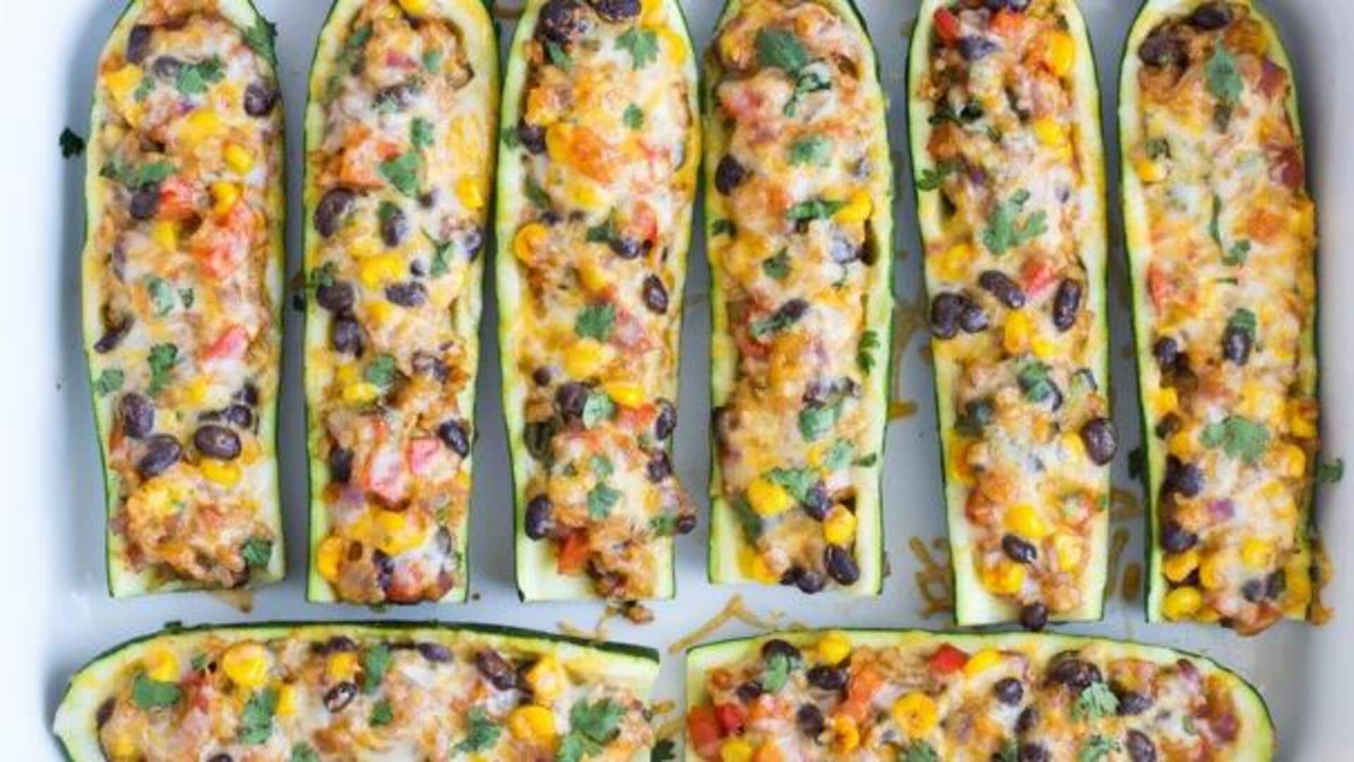 Make Mexican zucchini burrito boats: A step-by-step recipe