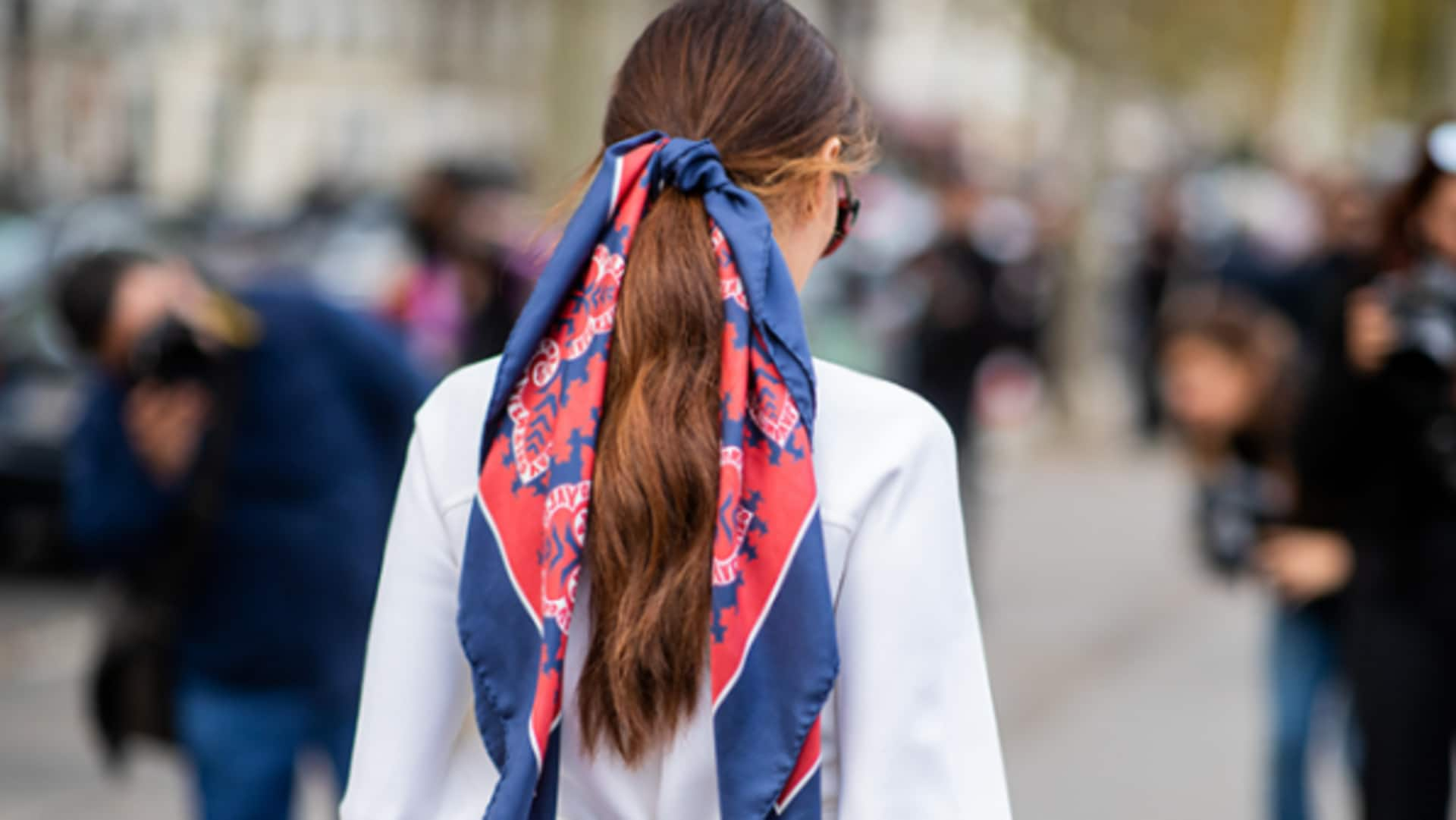 How to turn a silk scarf into a hair accessory