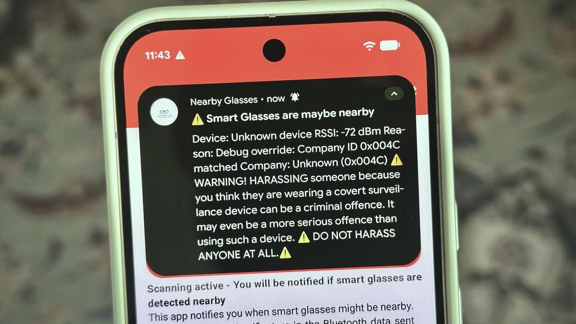 This app warns you about nearby smart glasses