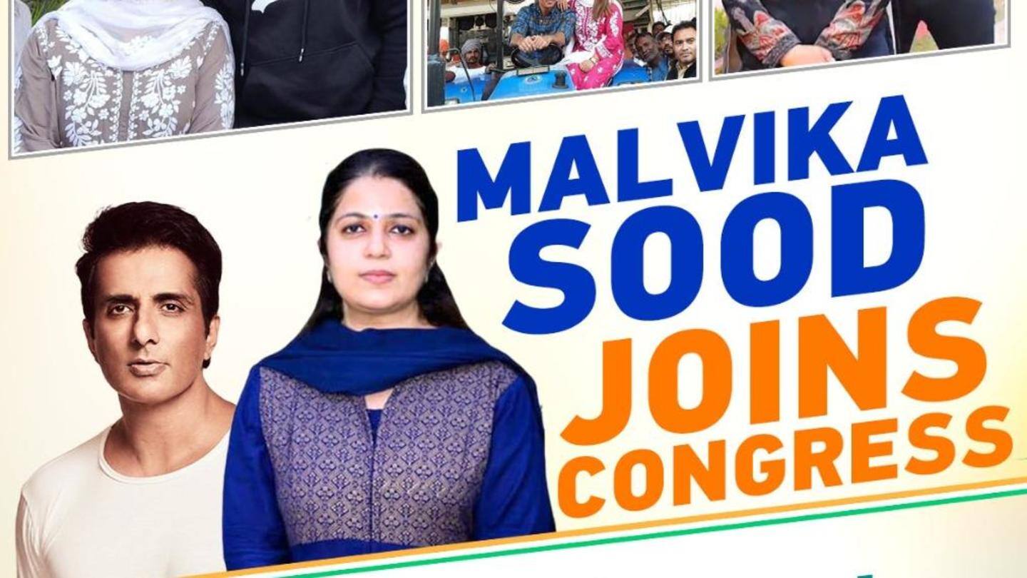 Sood's sister Malvika joined Congress formally today Sood's sister Malvika joined Congress formally today