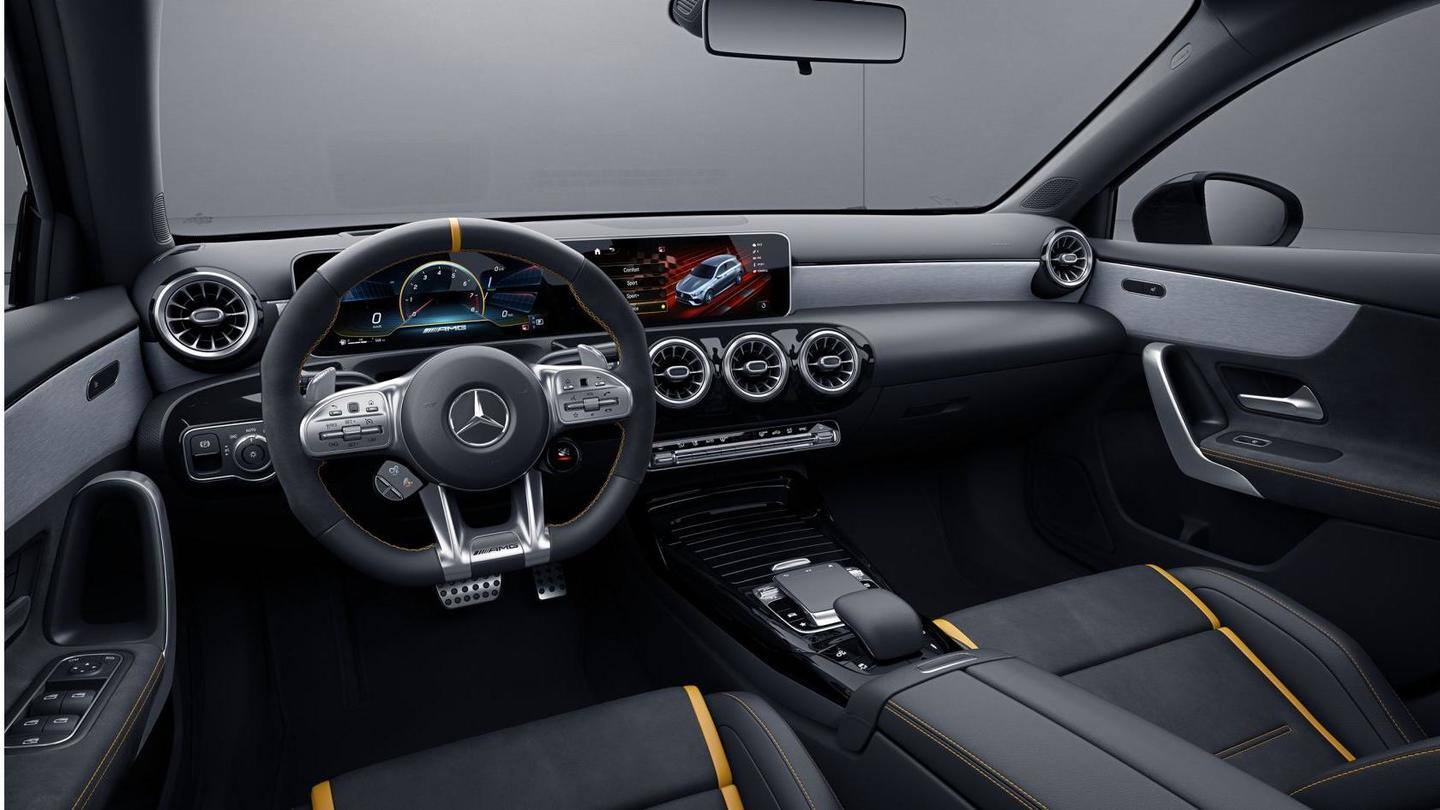 There is a panoramic glass roof and MBUX infotainment display There is a panoramic glass roof and MBUX infotainment display