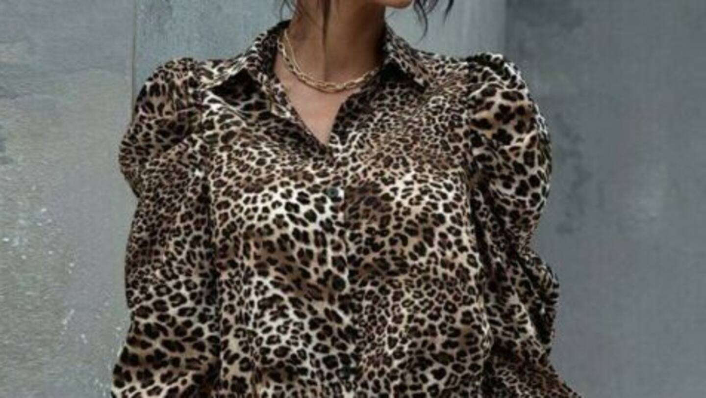 Animal print top and statement neckpieces are a win Animal print top and statement neckpieces are a win