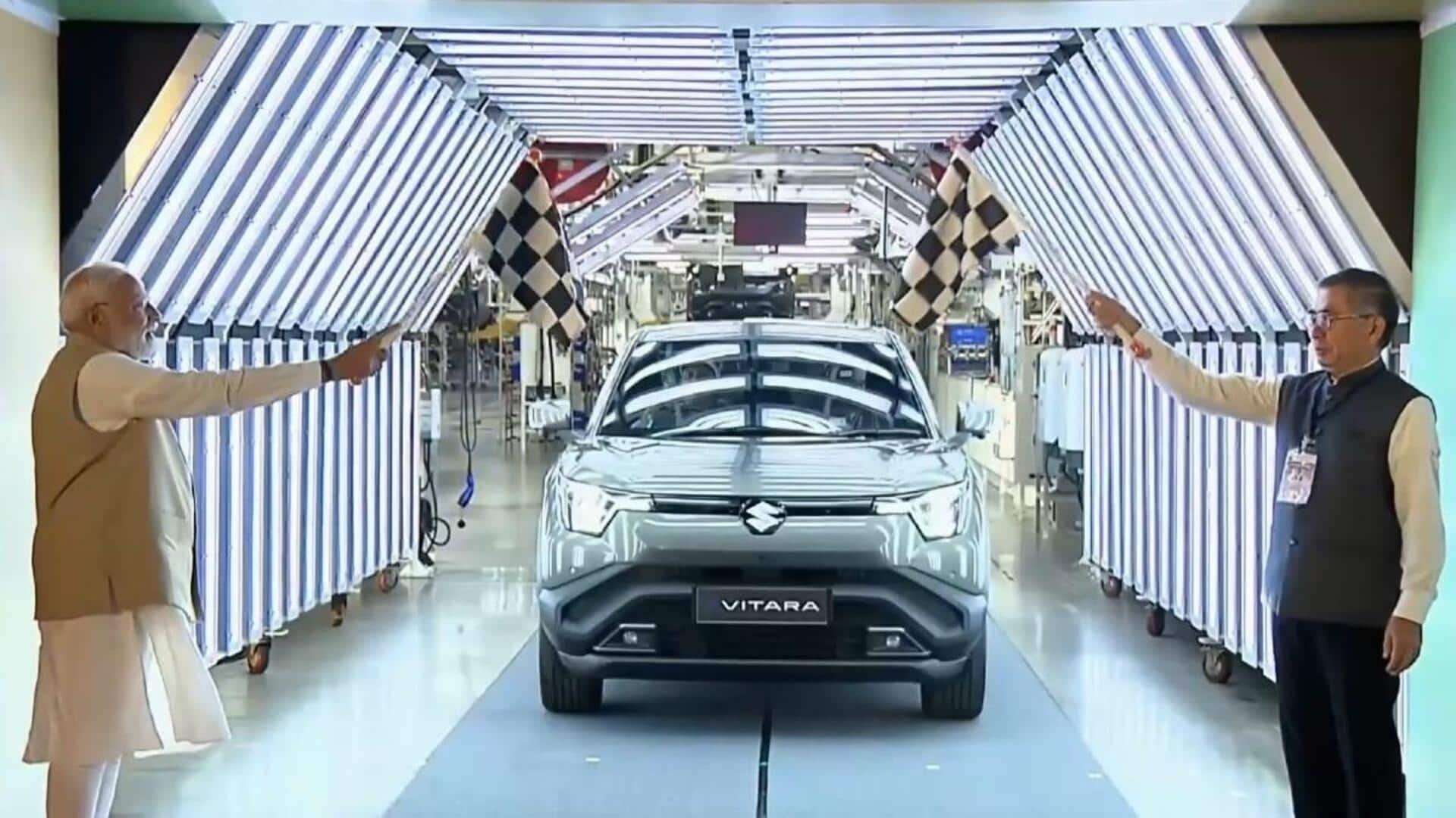 PM Modi flags off Maruti's first global EV, the e-Vitara