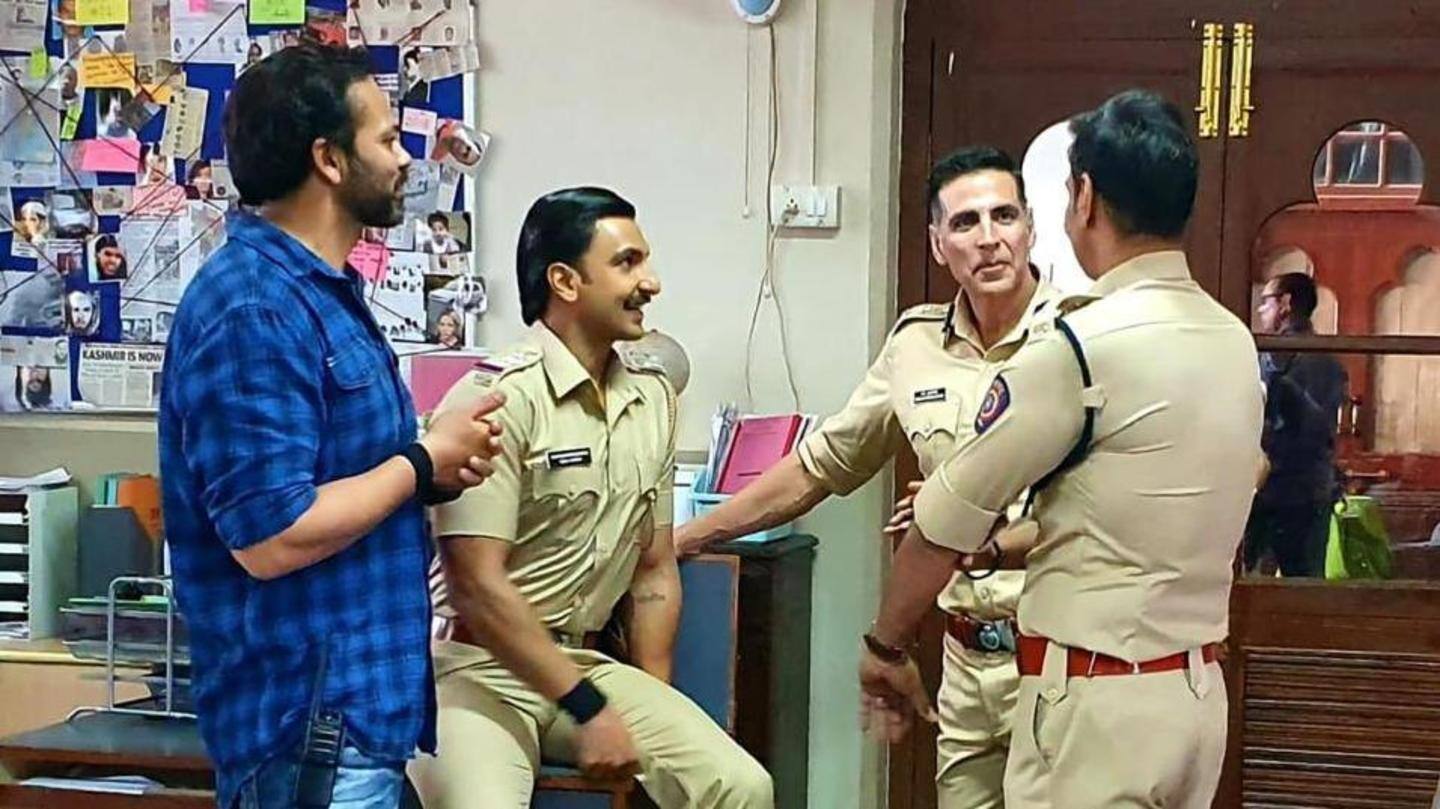 Kumar shared BTS image with Shetty, Ranveer Singh, Ajay Devgn Kumar shared BTS image with Shetty, Ranveer Singh, Ajay Devgn