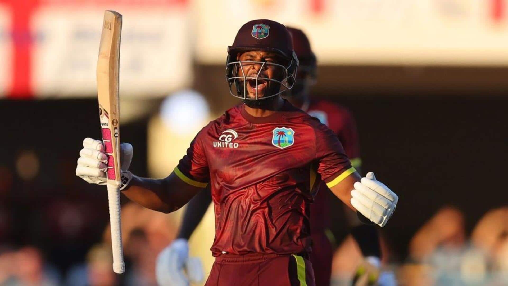 Shai Hope slams his sixth 50-plus score vs England (ODIs) Shai Hope slams his sixth 50-plus score vs England (ODIs)