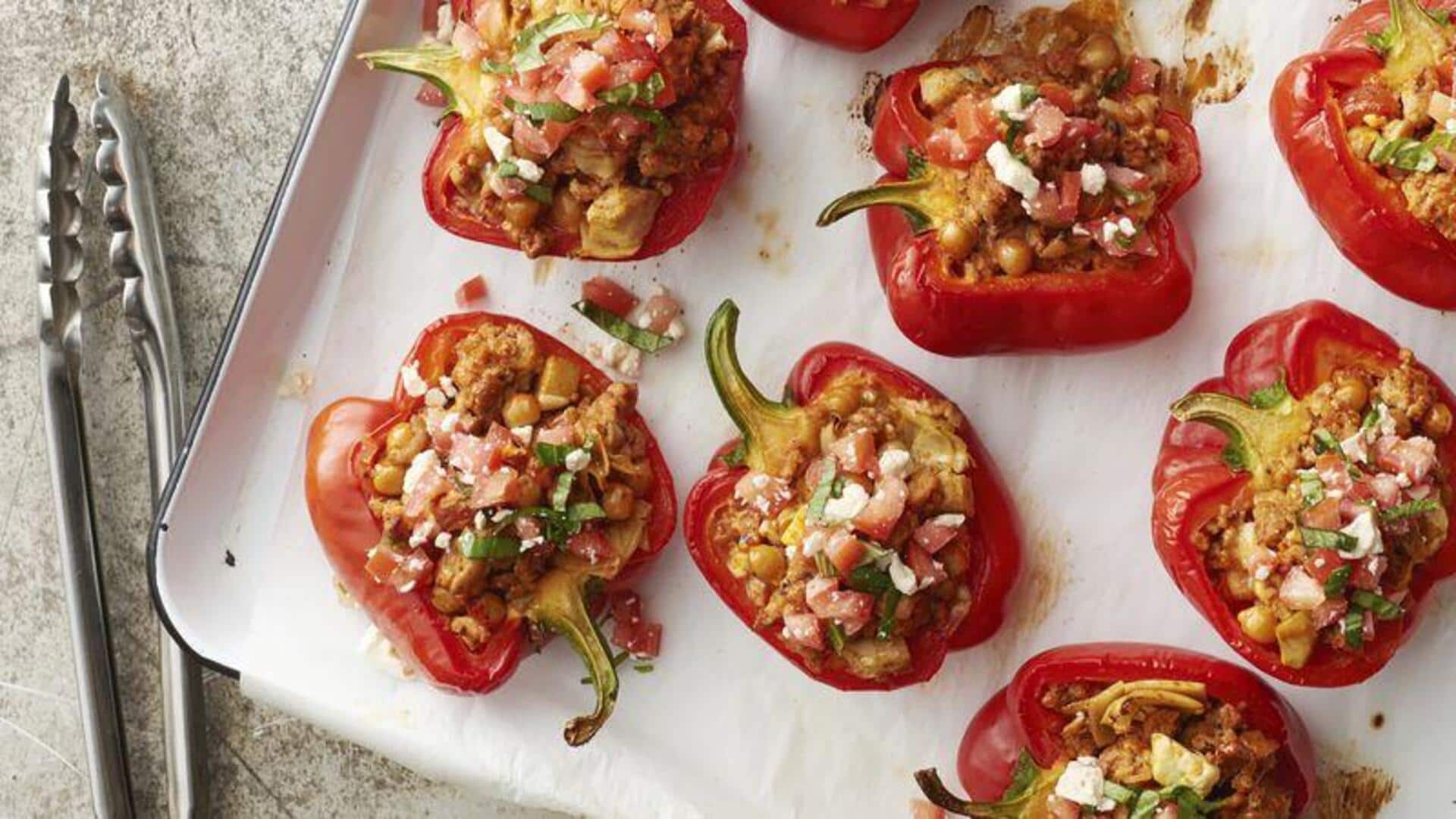 Recipe: Cook appetizing Mediterranean stuffed bell peppers at home
