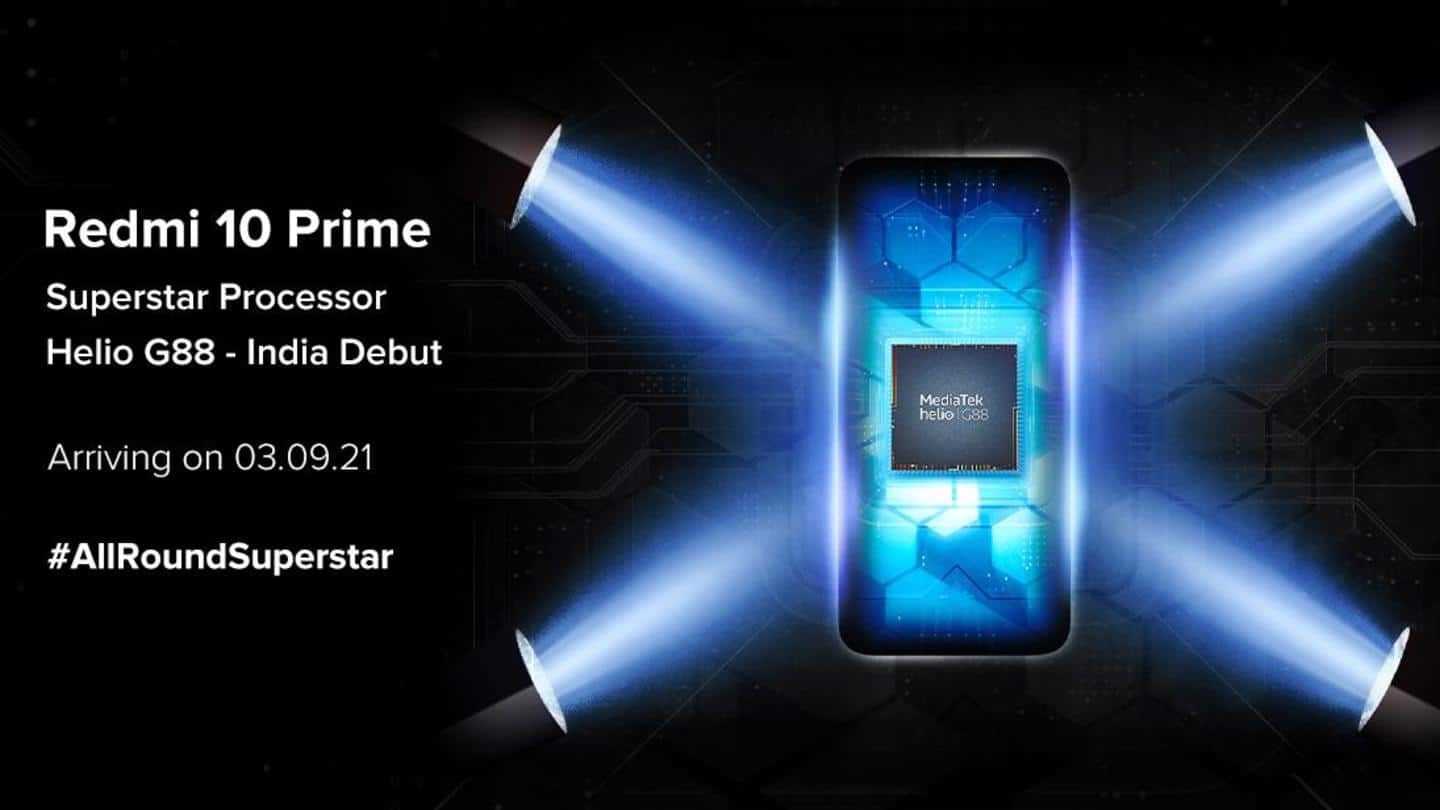 Redmi 10 Prime confirmed to feature MediaTek Helio G88 chipset