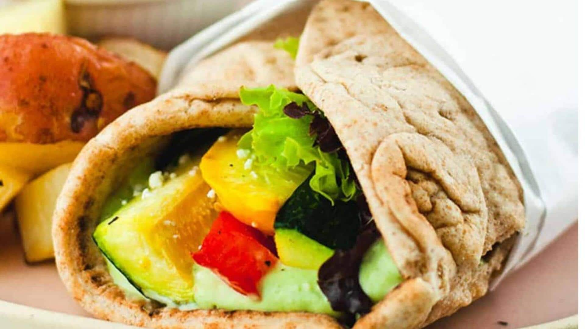 Mediterranean roasted veggie gyros recipe