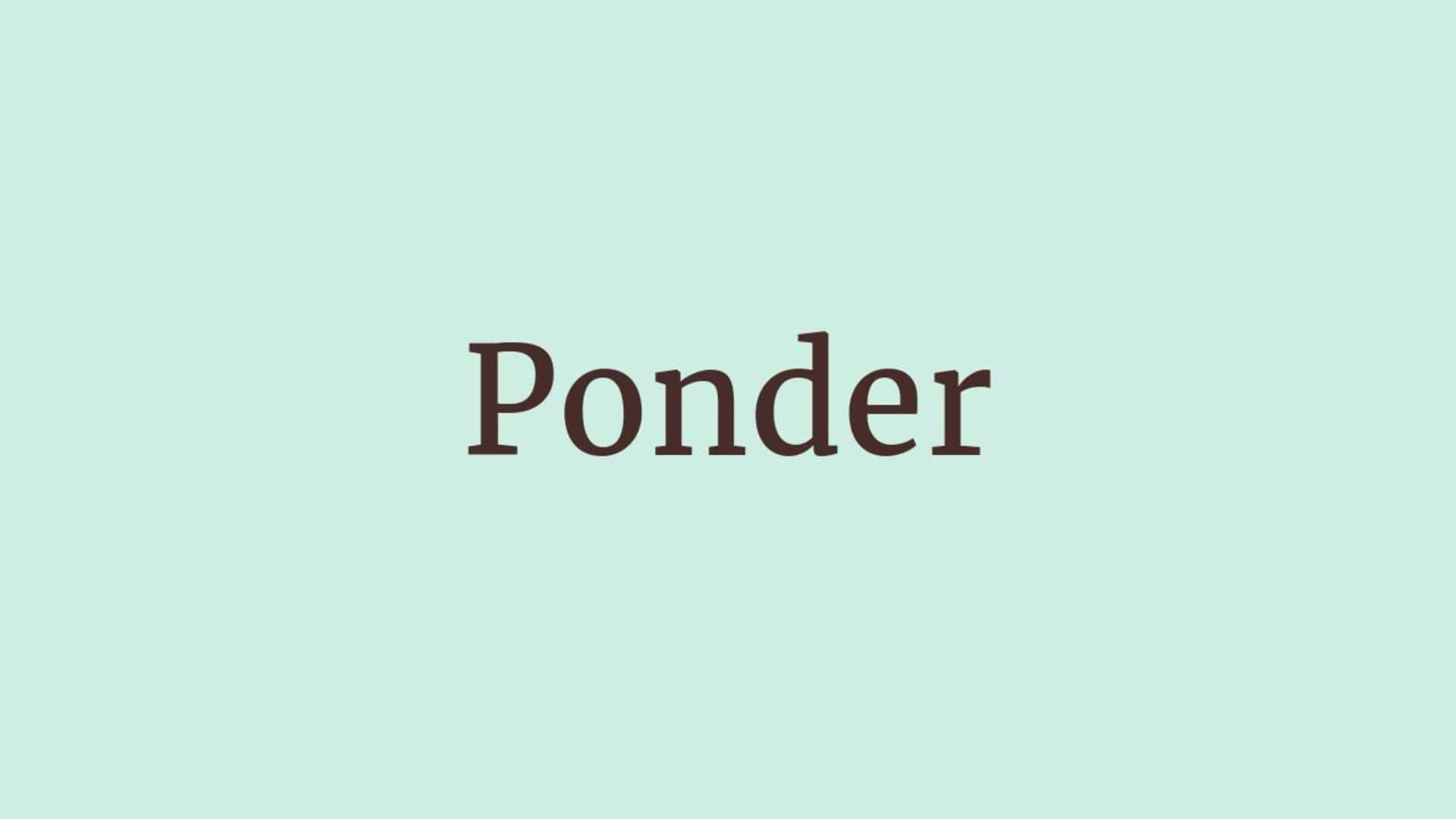 Word of the Day: Ponder