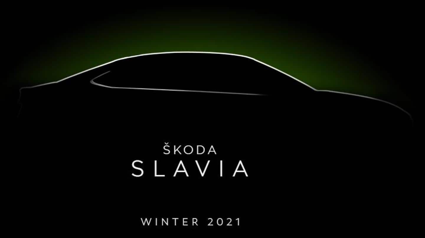 SKODA SLAVIA sedan teased on the brand's official Indian website