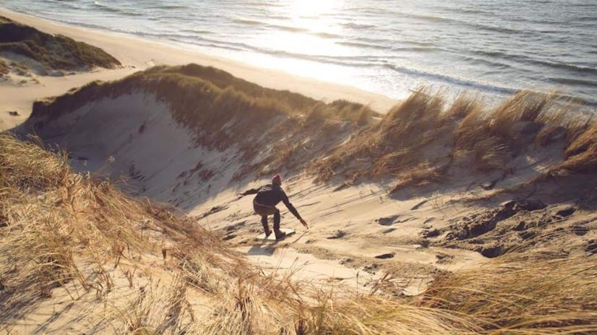 Go for sandboarding in White Sands, New Mexico, USA