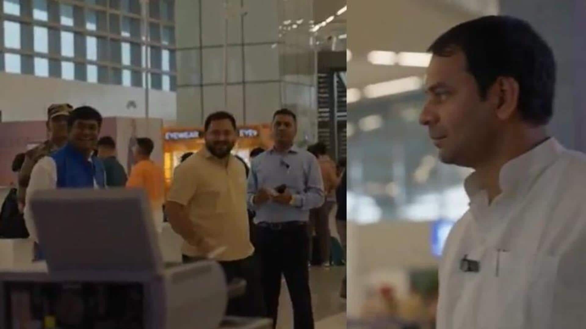 Estranged brothers Tejashwi, Tej's awkward encounter at airport goes viral