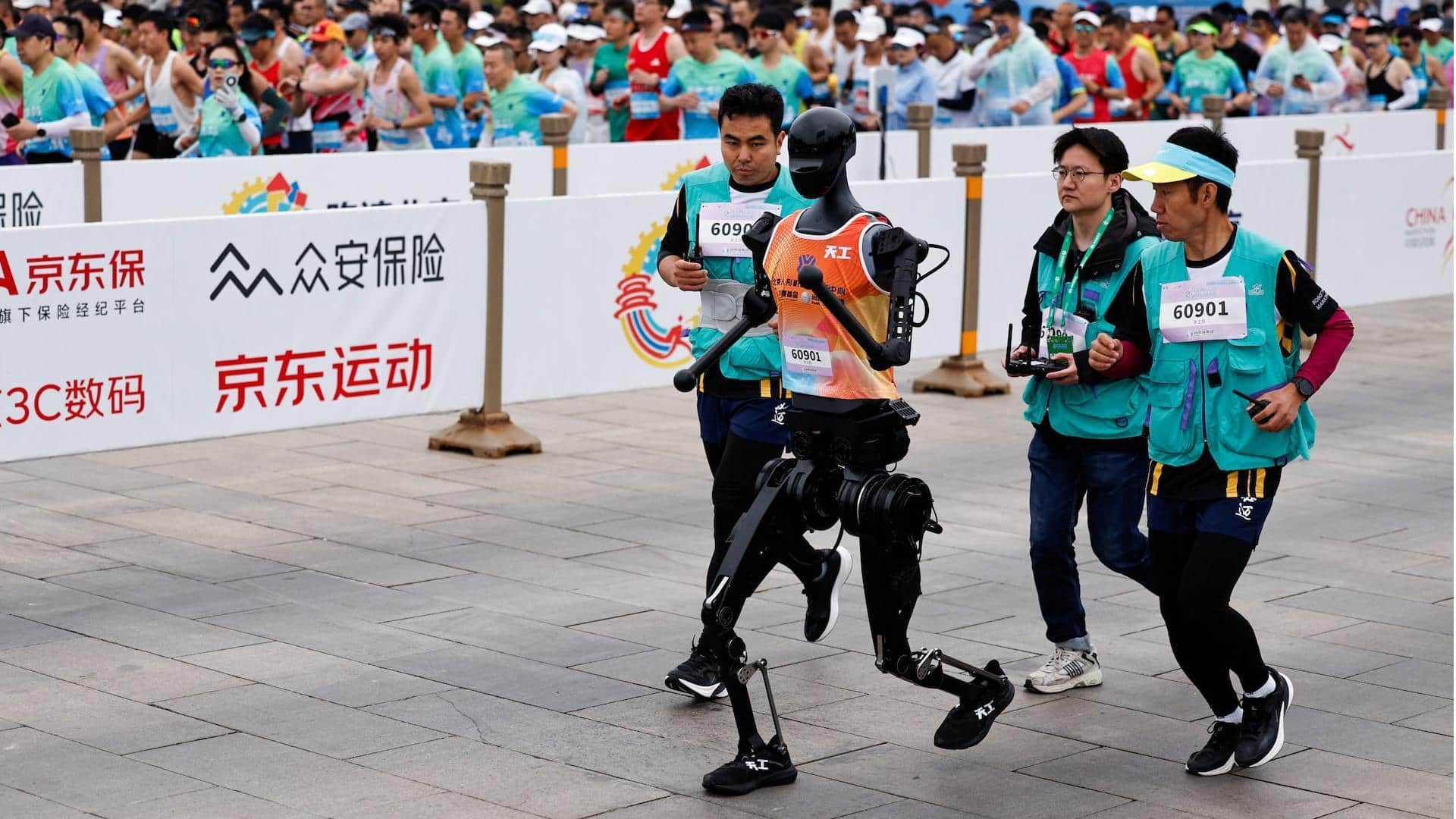 China's humanoid robots challenge humans in half-marathon for first time China's humanoid robots challenge humans in half-marathon for first time