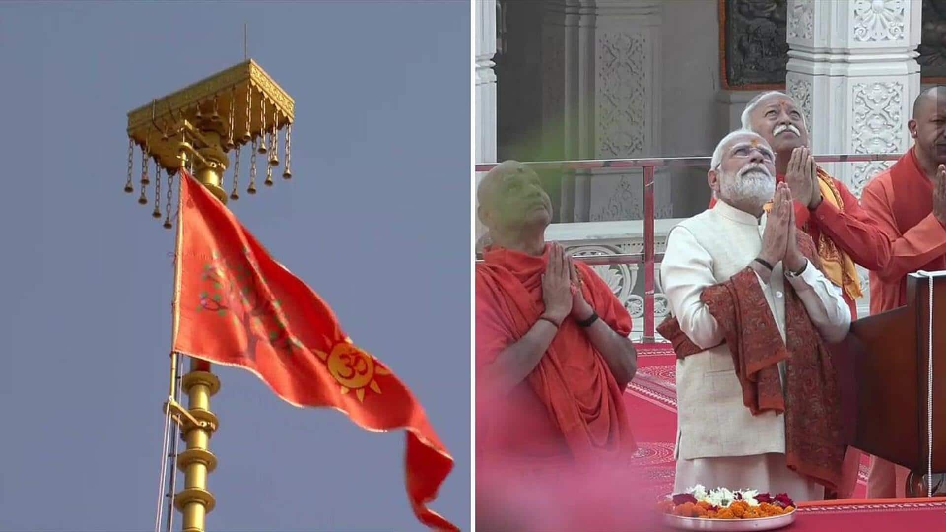 Modi hoists saffron flag atop Ram Mandir in Ayodhya