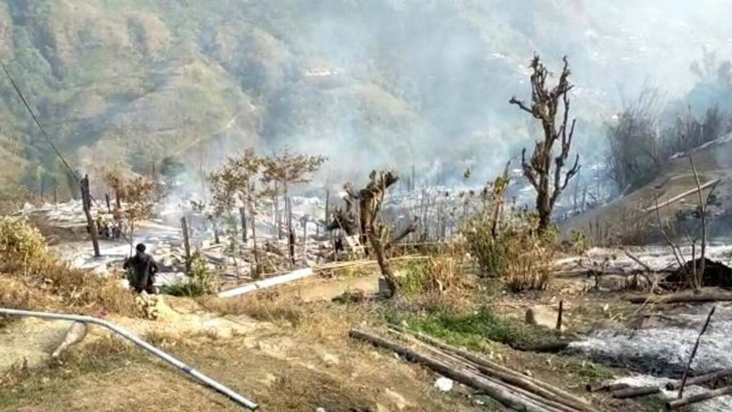 The fire led to 2 deaths, gutting of several houses The fire led to 2 deaths, gutting of several houses