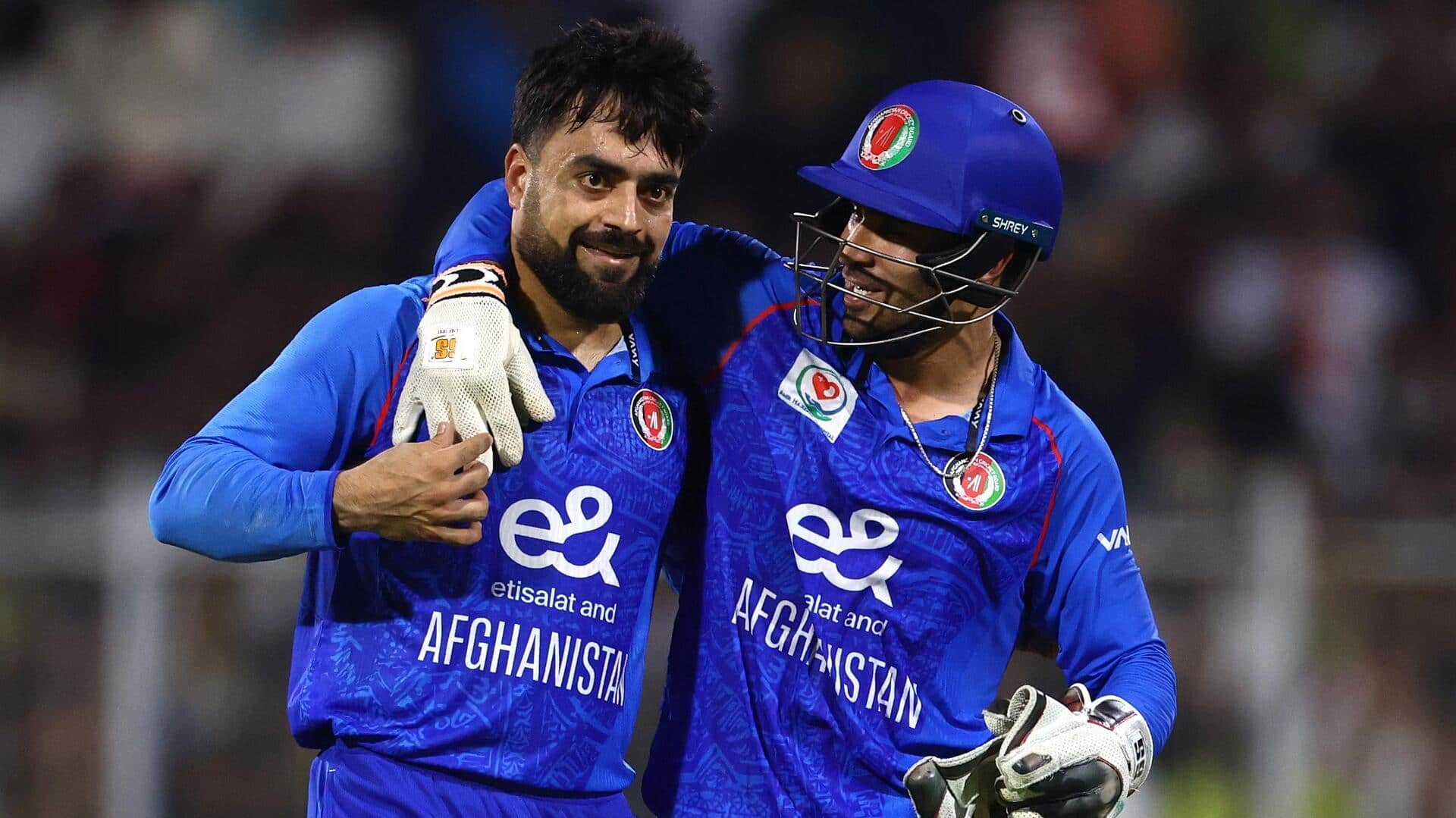 Afghanistan captain Rashid Khan shines in his 100th T20I: Stats Afghanistan captain Rashid Khan shines in his 100th T20I: Stats