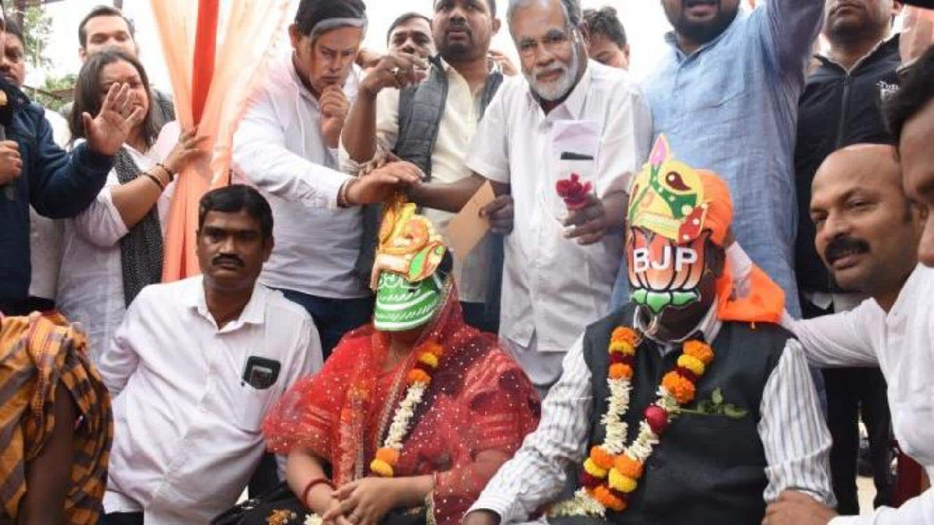 Odisha: Alleging a nexus, Congress organizes 'wedding' between BJP, BJD