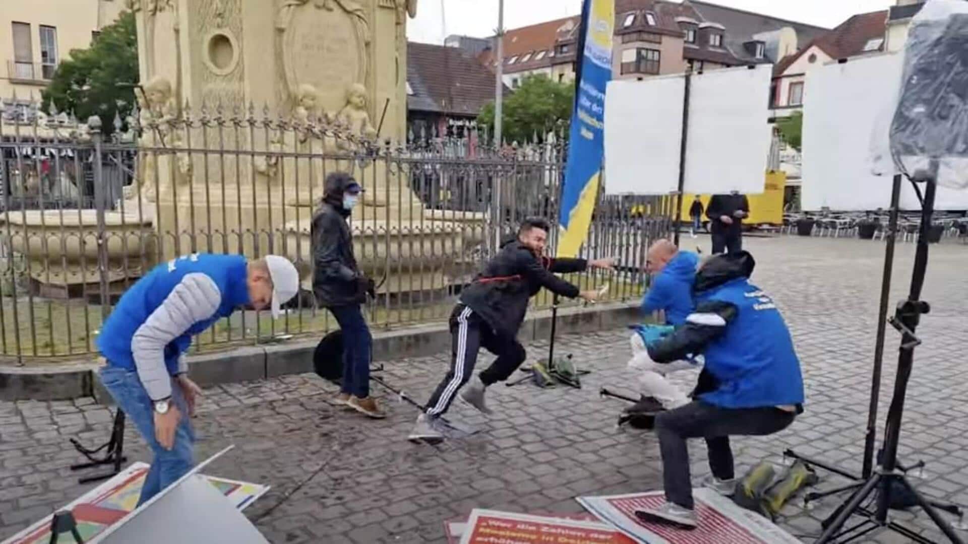 Video: Knifeman stabs multiple people at anti-Islam rally in Germany 
