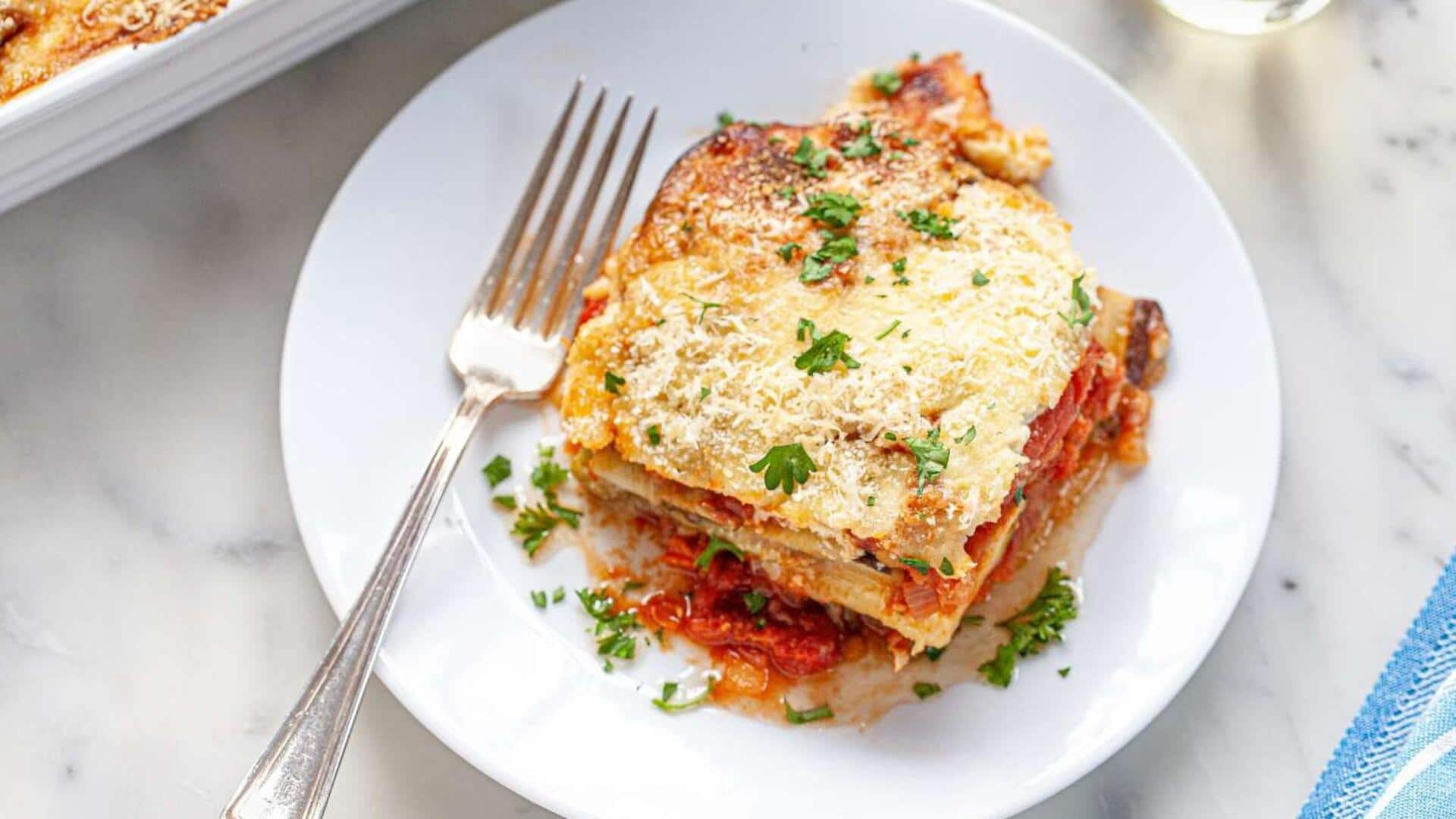 Impress your guests with this Greek vegetarian moussaka recipe