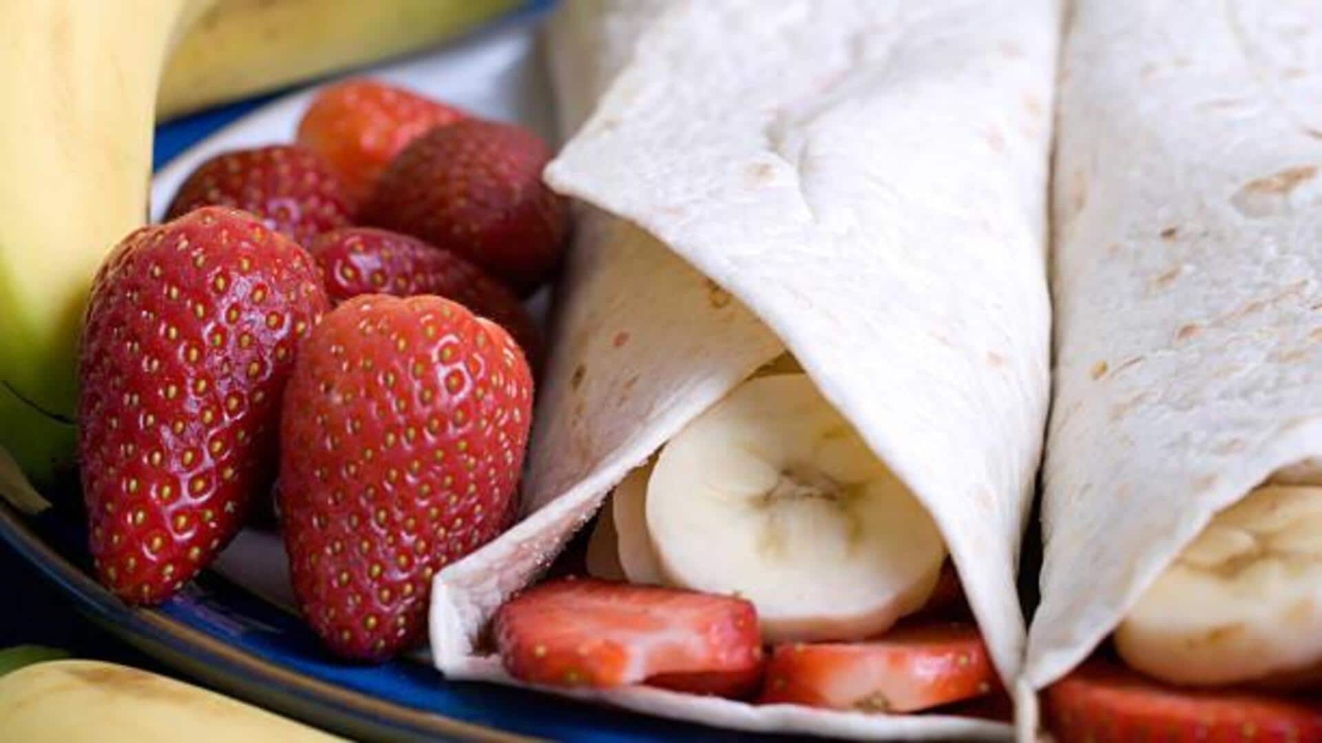 5-minute banana strawberry wrap recipe