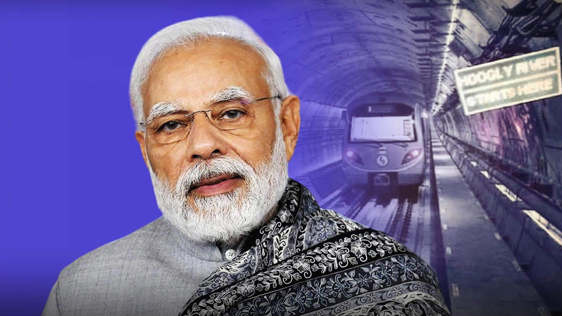 Modi inaugurates India's first underwater metro rail service in Kolkata